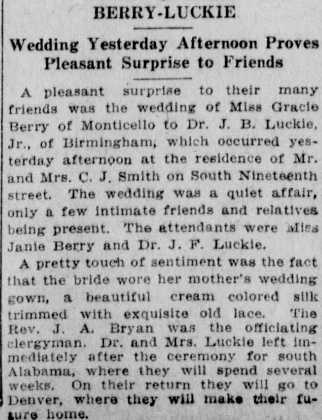 Gracie Berry-Dr. J.B. Luckie/, Jr.